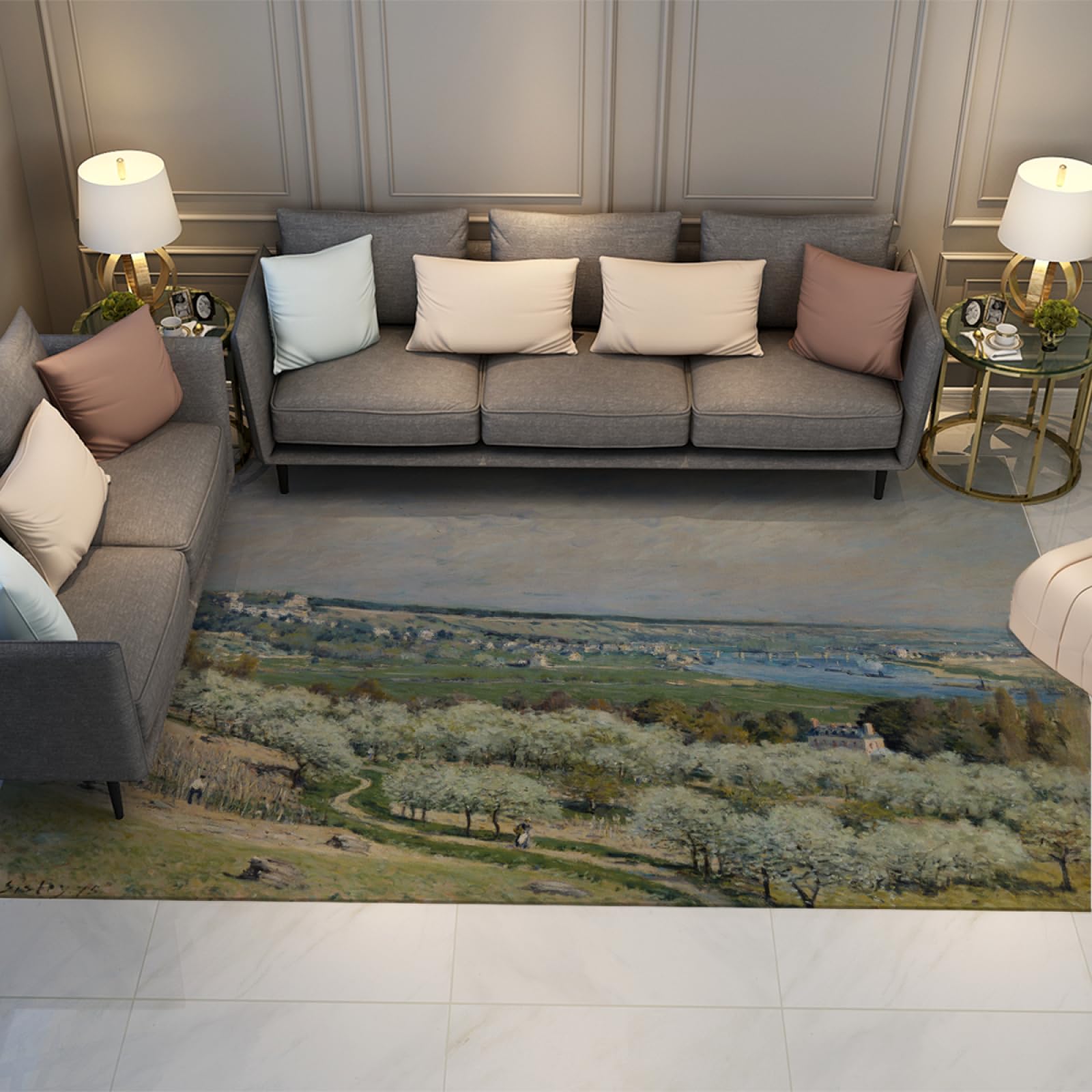 Tapis de salon Alfred Sisley grand format cuisine salle à manger