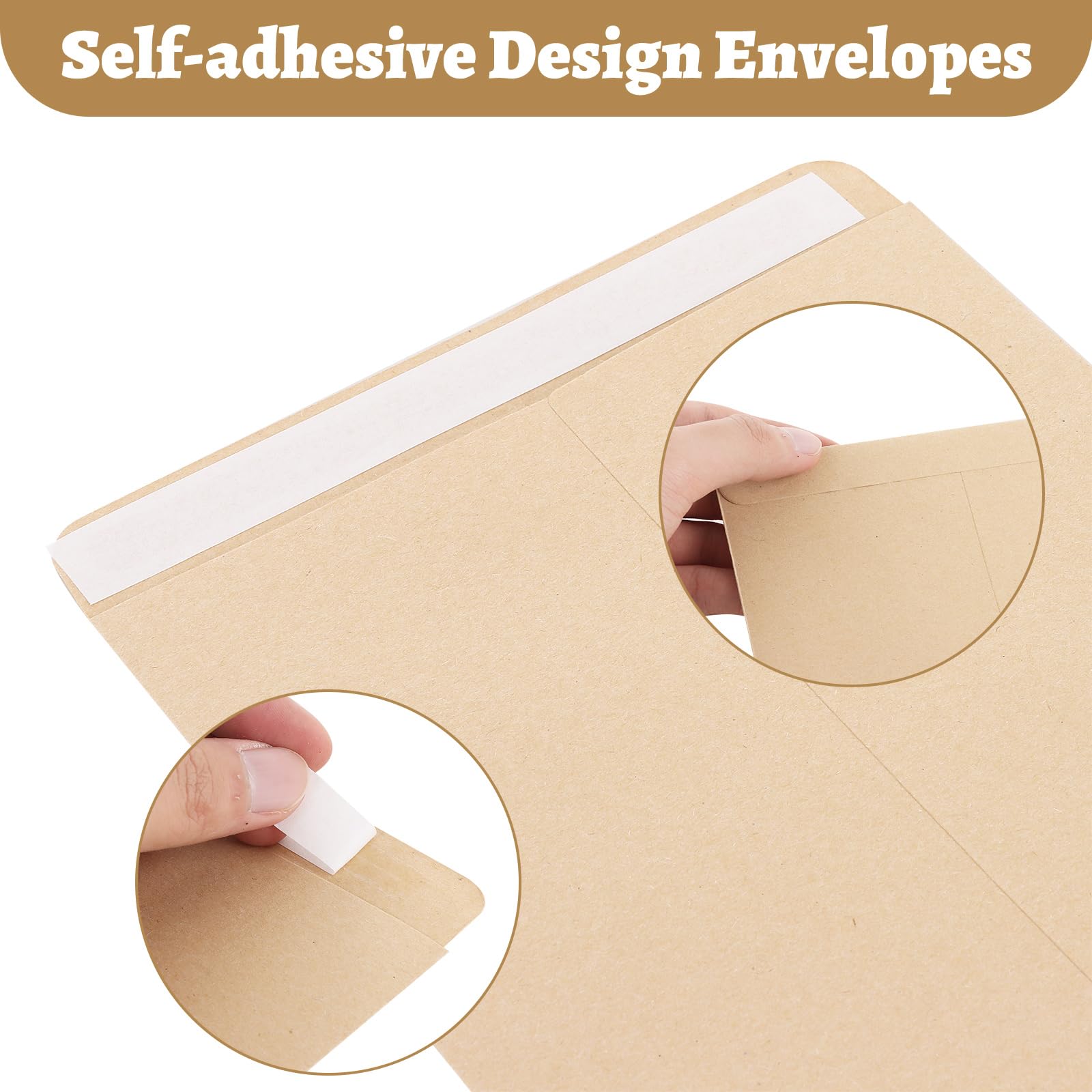 Lot de 300 enveloppes A5 auto-adhésives - 229 x 162 mm - 100 g/m² - Enveloppes kraft sans fenêtre pour la maison, le bureau et une utilisation commerciale - Marron