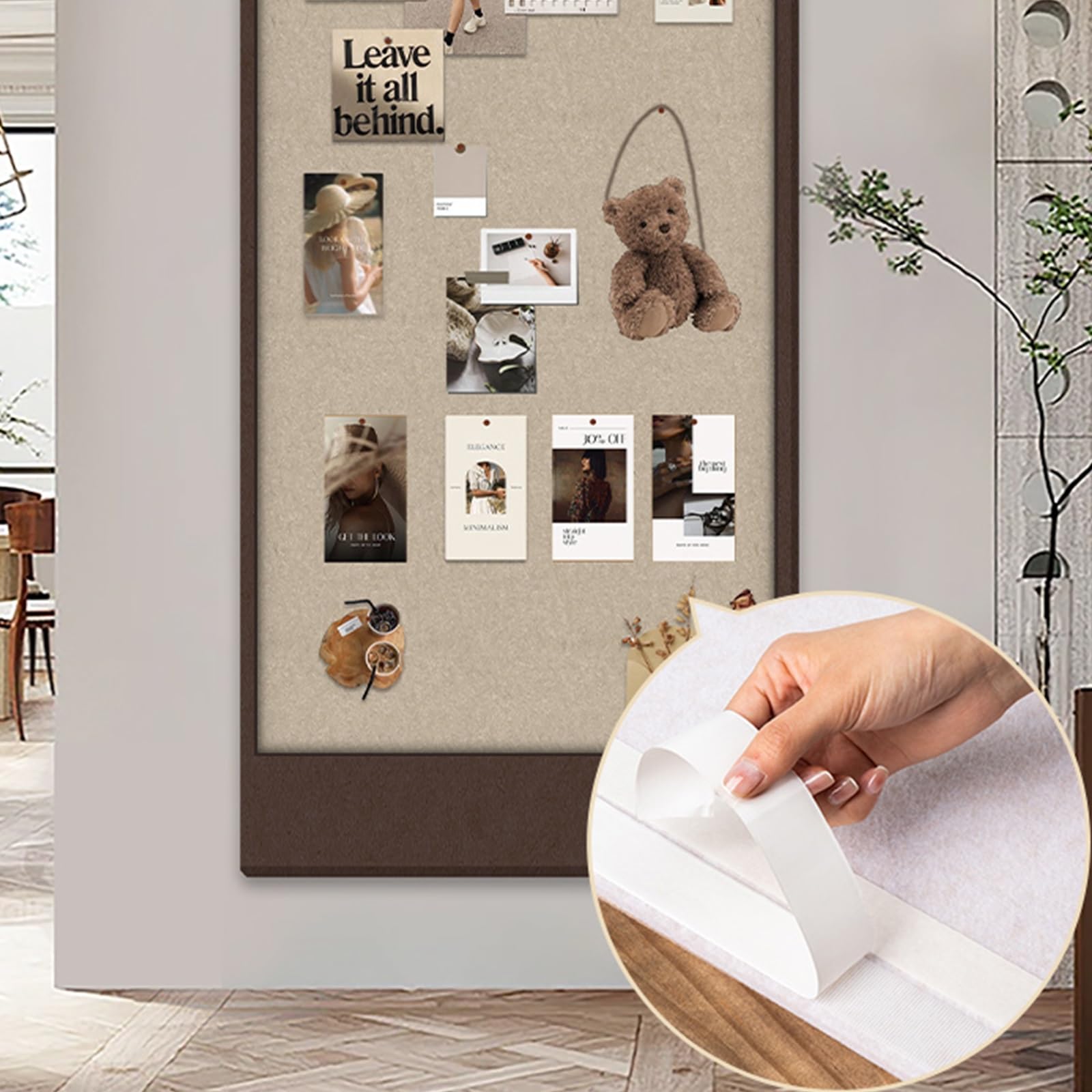 Tablón De Anuncios Fieltro Autoadhesivo 60x40cm, 0,9cm Grosor Tableros Notas, Tablero Fotos for Oficinas, Hogares, Escuelas, Cocinas Decoración Pared(Camel,80 * 180cm)