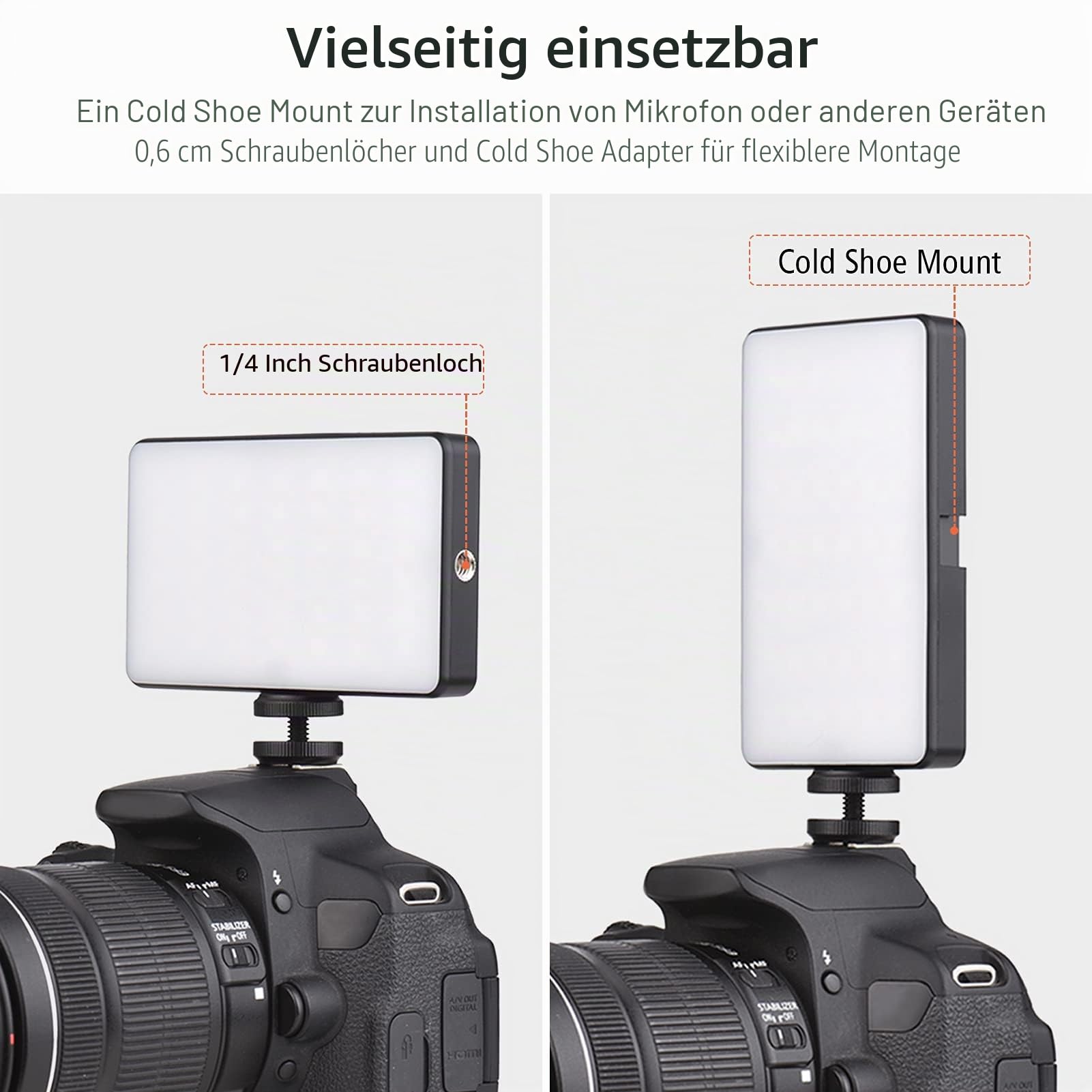 Andoer RGB LED Videoleuchte mit 3100mAh Akku, Mini Licht für Kamera, Dimmbar 2500K-9000K, Wiederaufladbare mit LCD Display für Makro, Produktfotografie und Vlogs