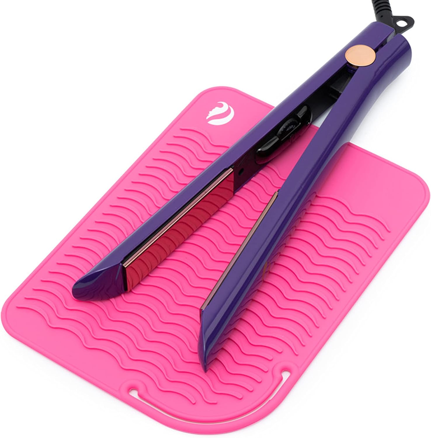 CaliCapelli Professional Heat Resistant Styling Silicone Mat for All Hair Irons, Curling Iron, Straightener Pad, Iron Flat Hair, Hair Tools Appliances Hair Dryer Salon Tools Hair Stylist (Pink)