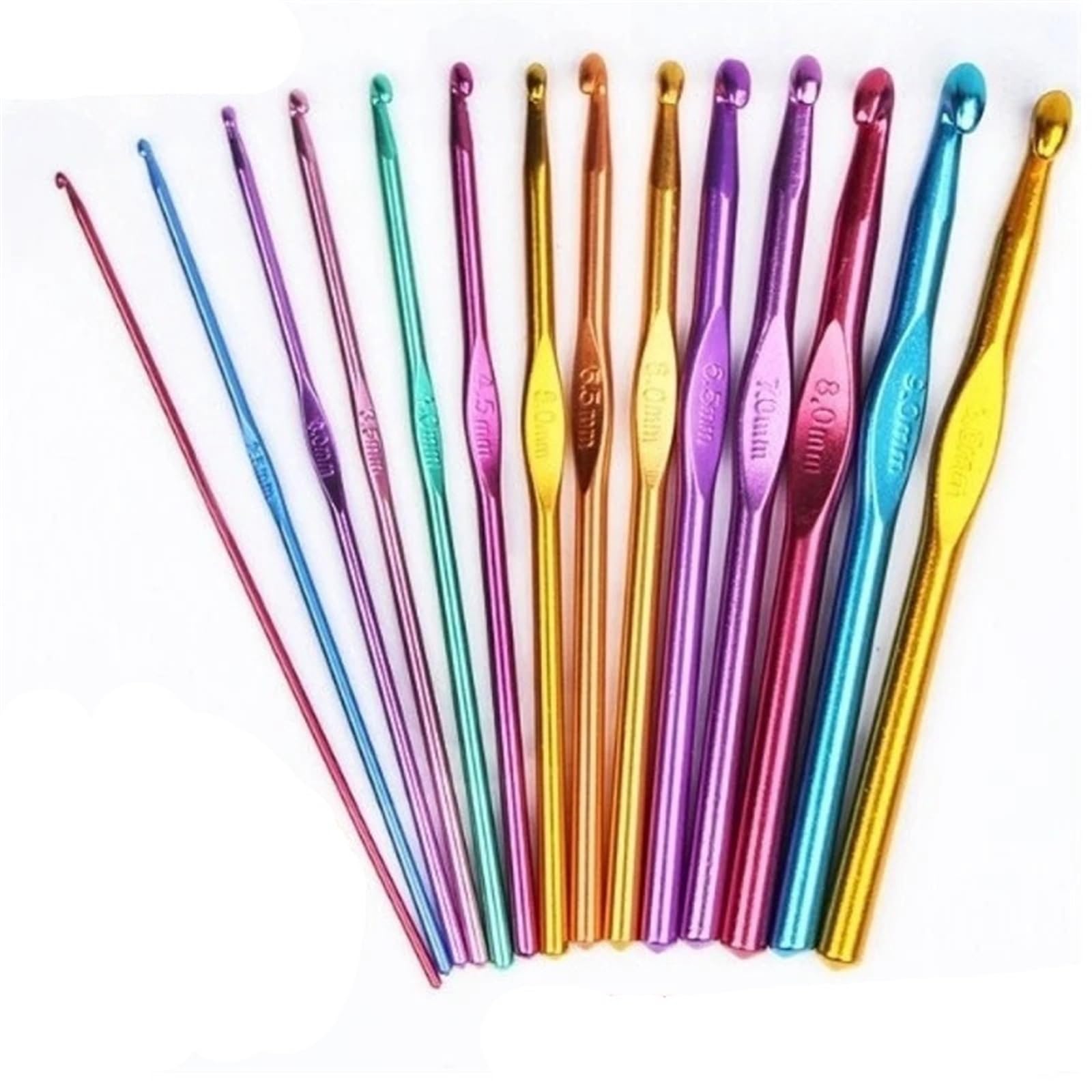 Knitting Needles 8Pcs 2/2.5/3/3.5mm Aluminum Knitting Needles Crochet Hook Weave Set