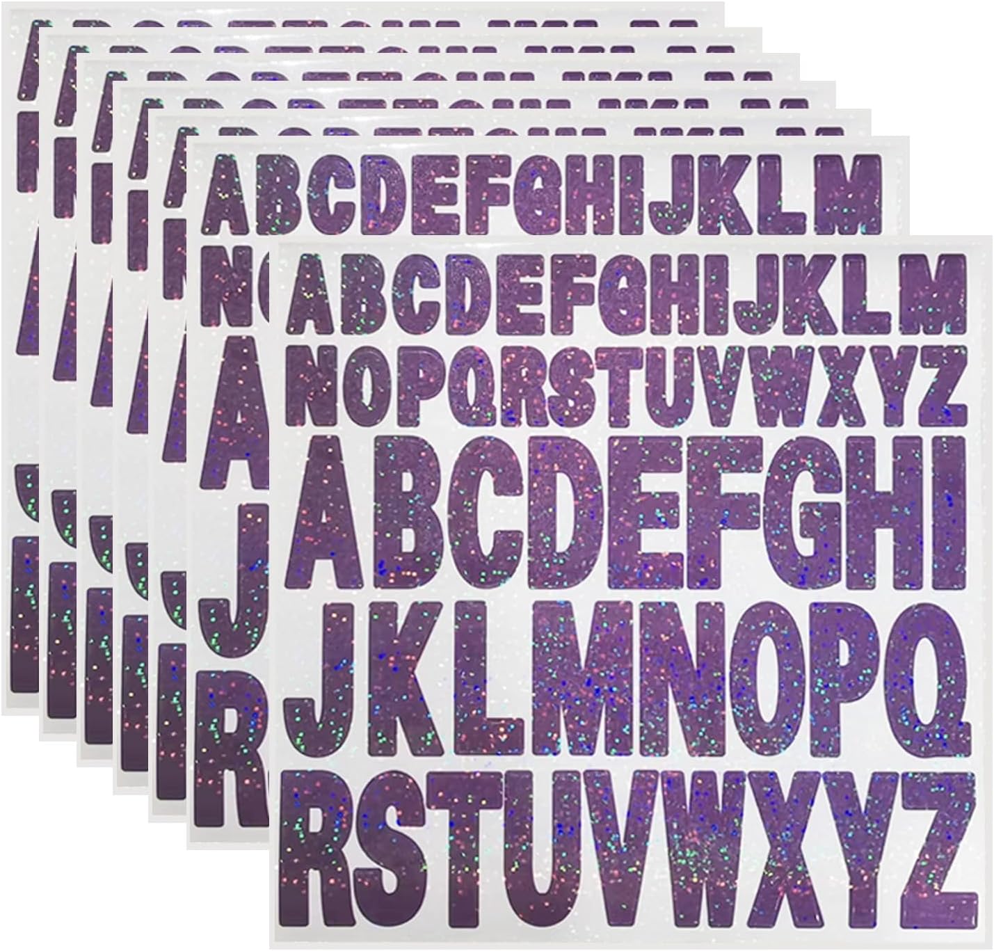 Starboling Letter Stickers,2 Inch+1 Inch Purple Alphabet Sticker,Self Adhesive Vinyl for Crafts Outdoor Sign Wall Mailbox Windows Doors Car posterboard