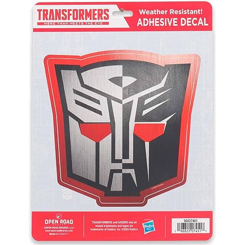 Hasbro Transformers Adhesive Vinyl Decal - Fun Transformers Sticker for Car, Window or Laptop