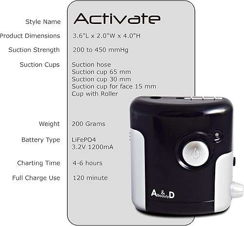 Miniatura 9 de A & D Beauty Juego de terapia de ventosas, masajeador facial al vacío Dermo, experimenta el masaje eléctrico de ventosas, tratamiento de celulitis,