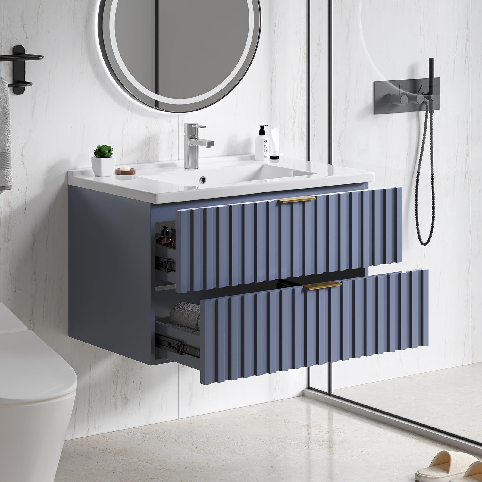 ONBRILL 30 Inch Floating Bathroom Vanity with Sink Combo