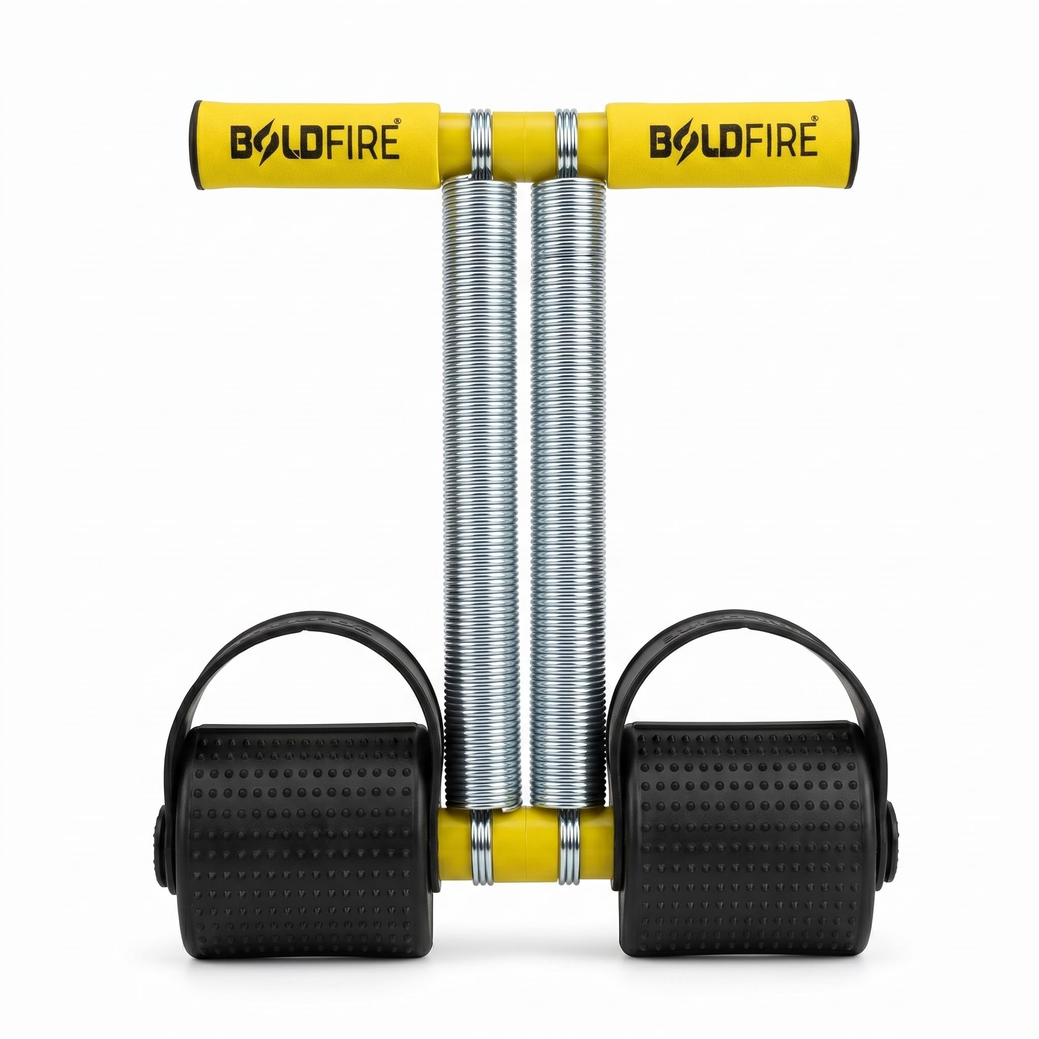 Double Spring Tummy Trimmer for Men & Women | Full Body Resistance Exercise Equipment with Foam Handles & Non-Slip Foot Pedals | Home Gym Ab Workout Fitness Trainer | Yellow-image-25