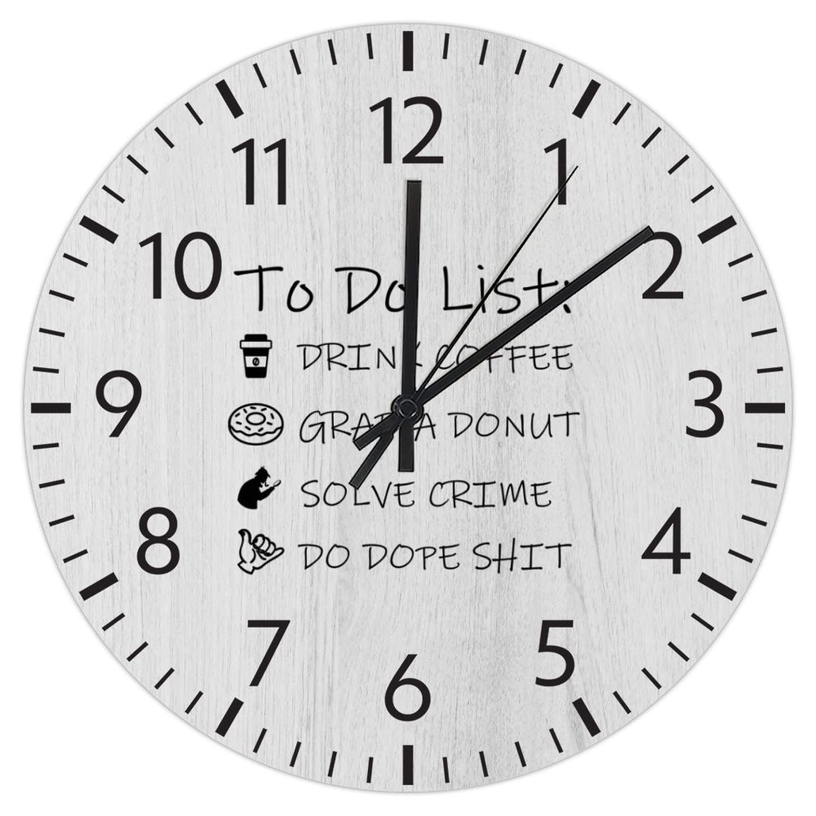 Horloge murale cadeau original humour liste de tâches suspendue sans tic-tac