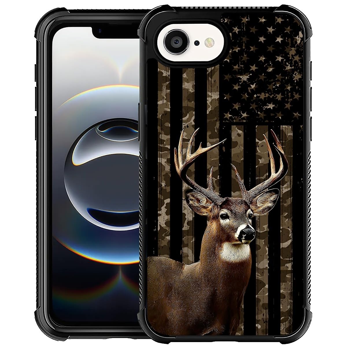 for iPhone 16E Case | Classic Slim Cover Design | American Flag Camouflage Deer American Flag Camouflage Deer iPhone 16E