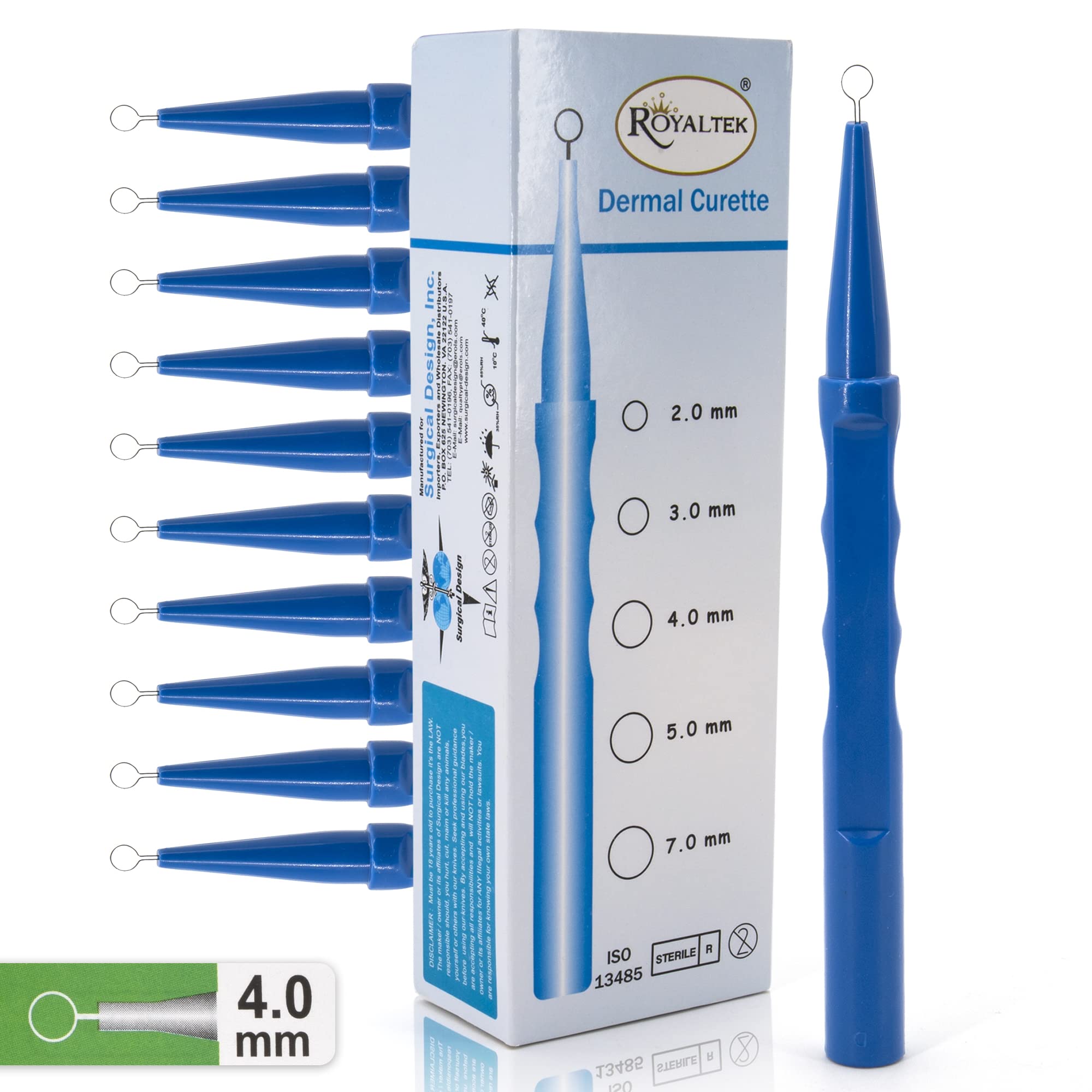 Sterile Disposable Dermal Curettes, Easy Peel Packing - Box of 10 (4.00 mm) — Amazon image 7
