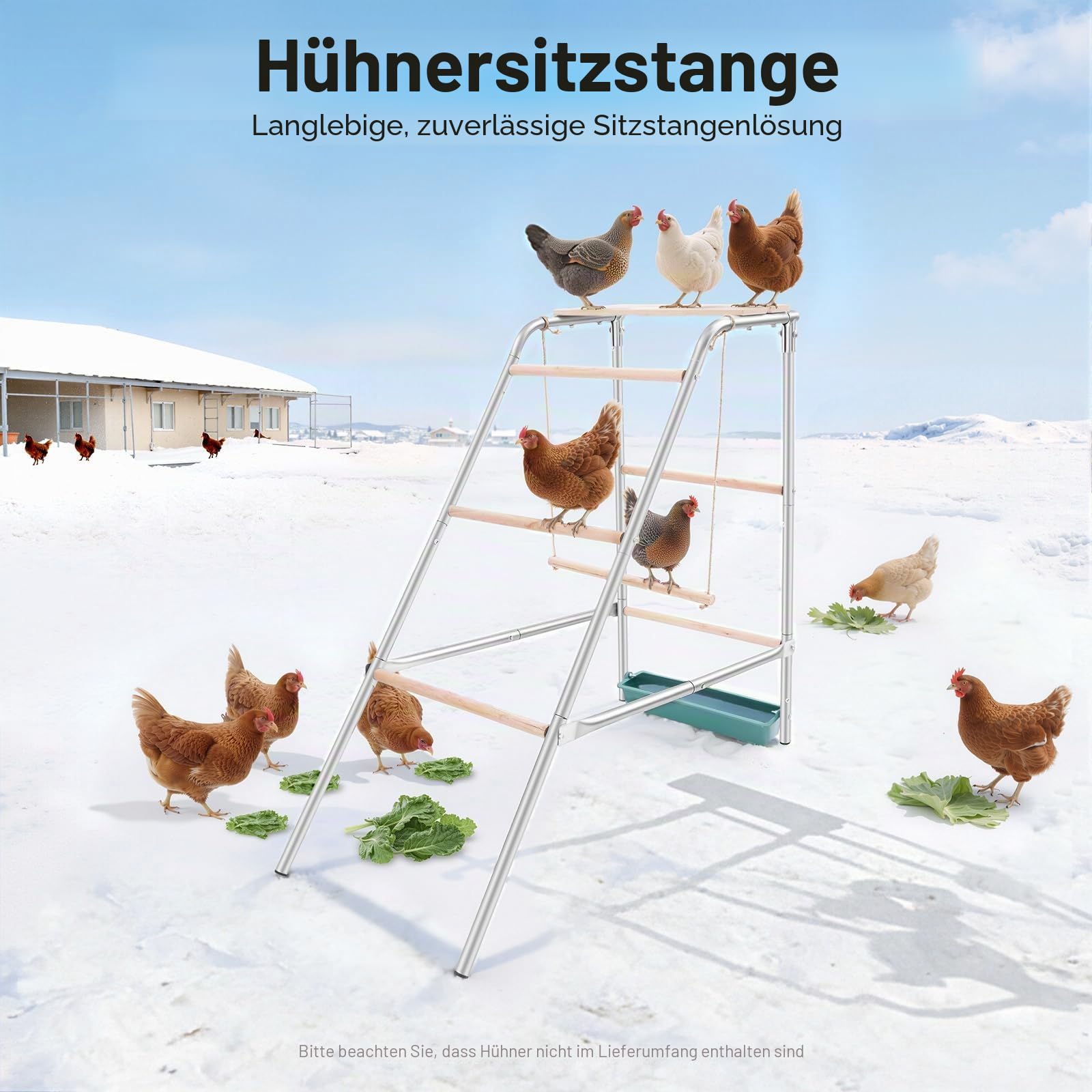 Sitzstangen für Hühner, Kletterturm, Hühnerspielzeug, Hühnerschaukel Hühnerleiter, Hühner Zubehör, für Hinterhofgeflügel, Hühnerstall,Bauernhof, für Enten, Tauben, Wachteln Einfach zu Mon