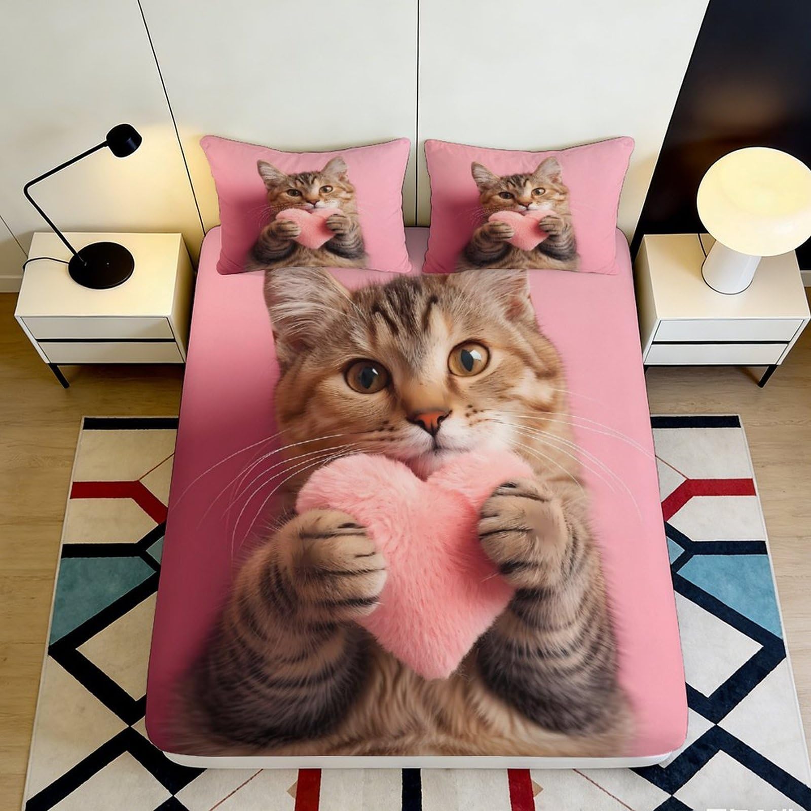 3D Printed Leopard Pattern Fitted Sheet Microfiber Deep Pocket Non-Slip Bedroom Leopard Mattress Fitted Cover Washable 200x200x25cm