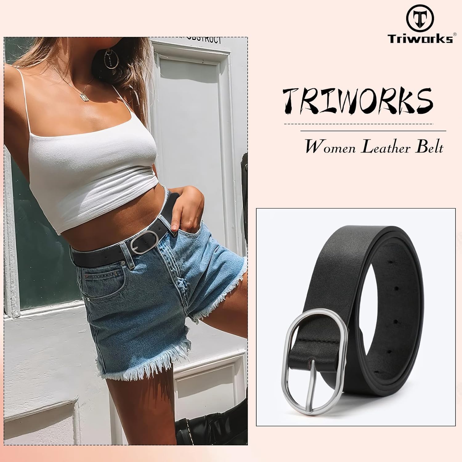 Miniatura 6 de TRIWORKS Cinturón de piel sintética para mujer, para jeans, vestidos de piel sintética para mujer
