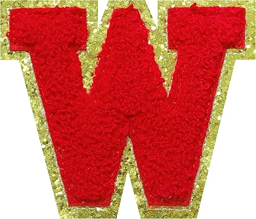 Miniatura 147 de 4 parches de letras de felpilla blanca, parches termo-adhesivas de 2.2", parches de letras de felpilla para ropa (M)