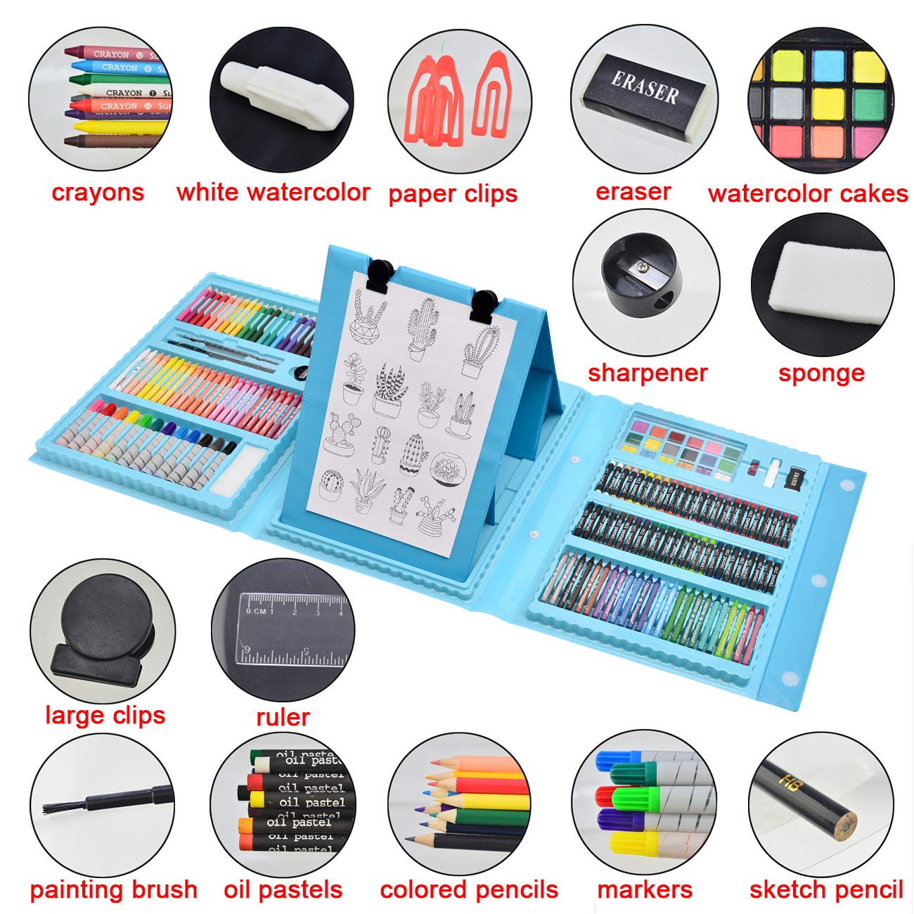 Amazon.com: Sunnyglade 185 Pieces Double Sided Trifold Easel Art