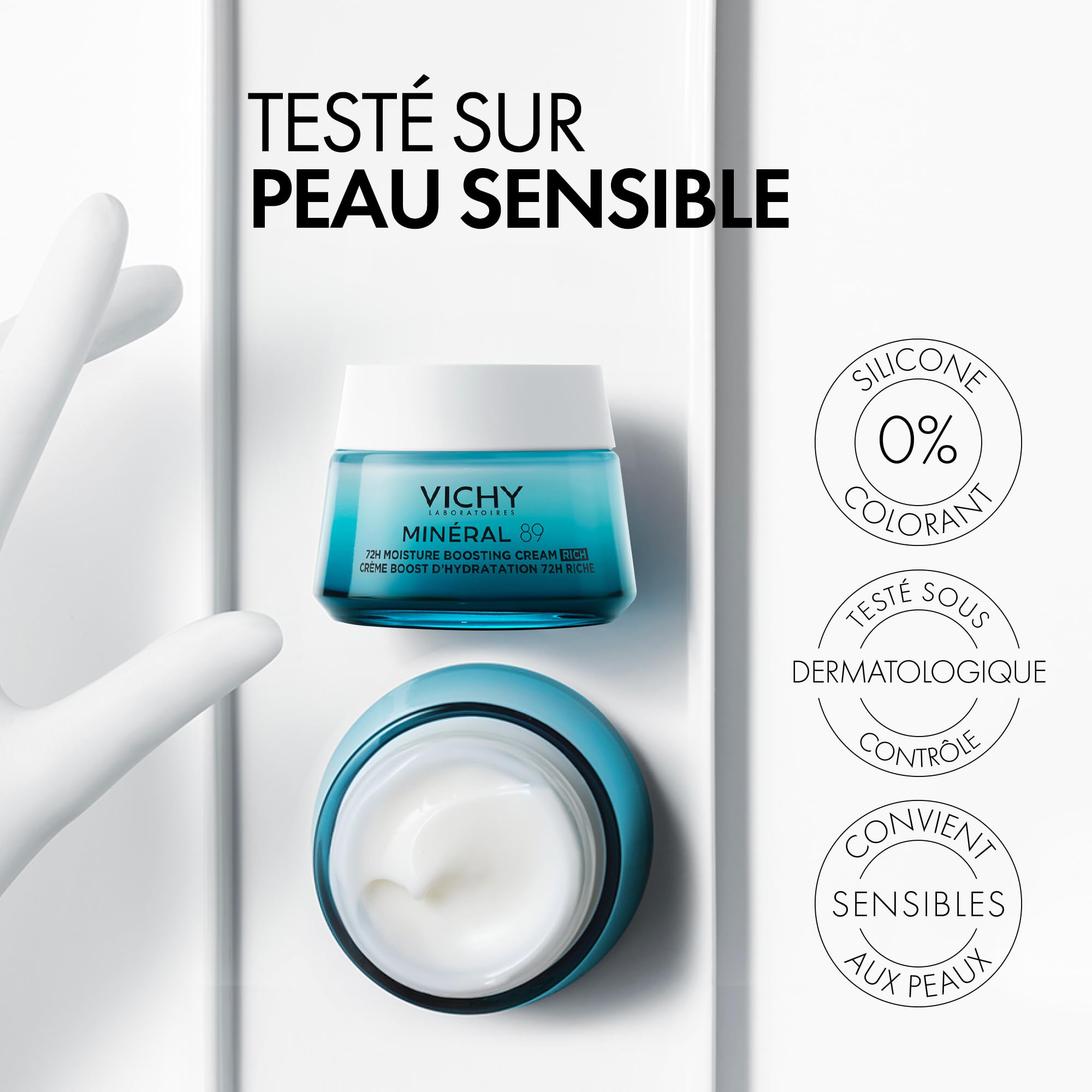 VICHY | Pakiet mineralny 89 | Booster 50ml + bogaty krem 100 h 50 ml | Długotrwała nawilżająca pielęgnacja twarzy | Wzmacnia barierę nawilżającą skórę | Woda wulkaniczna Vichy & Kwas hialuronowy