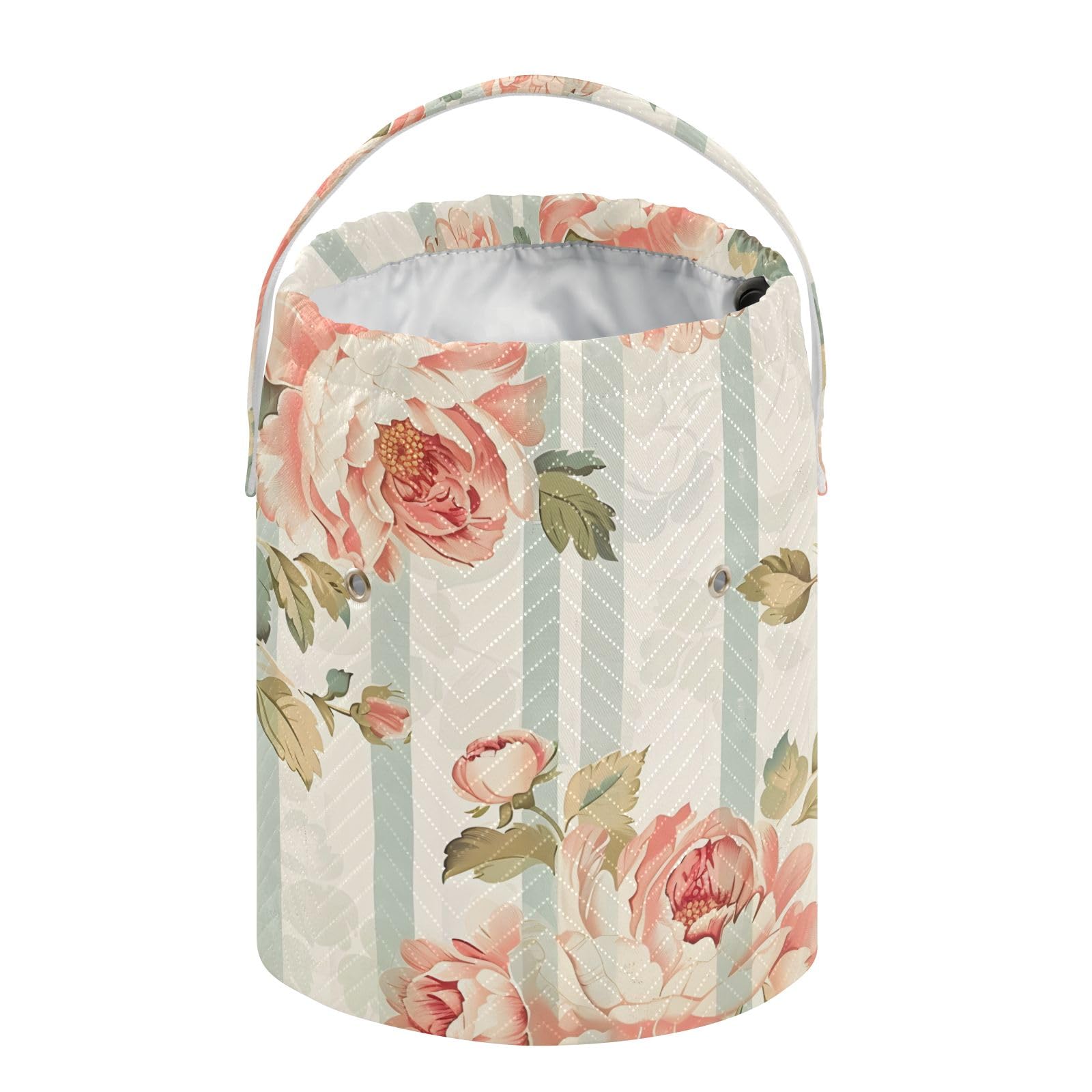 Yarn Storage Bag Small Crochet Bag Knitting Bag Organizer Retro Flowers Striped Yarn Bags for Crocheting Basket