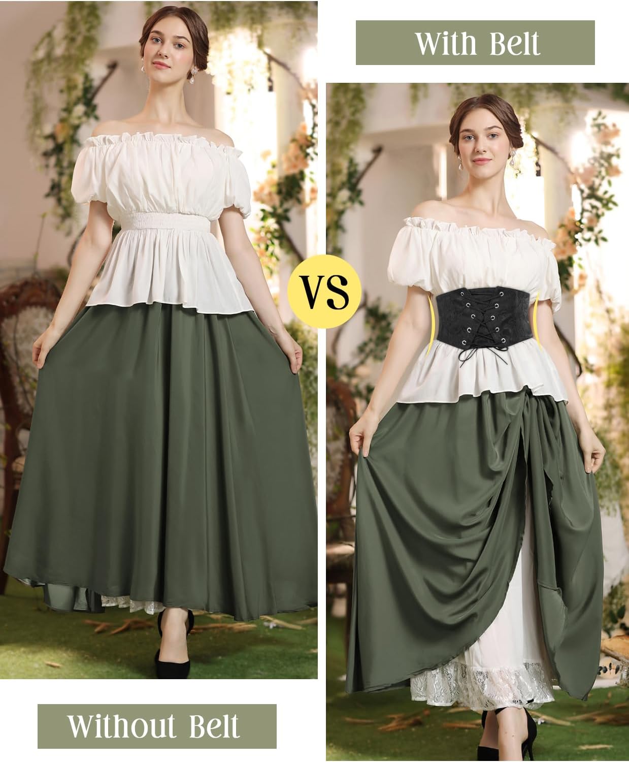 Scarlet Darkness Renaissance Corset Belt for Women Lace Overlay Front Wide Waist Belt Goth Pirate Costume Accessories - Image 3