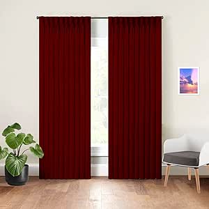 Amazon: Triple Pinch Pleat Blackout Curtains & Drapes. (Burgundy 52