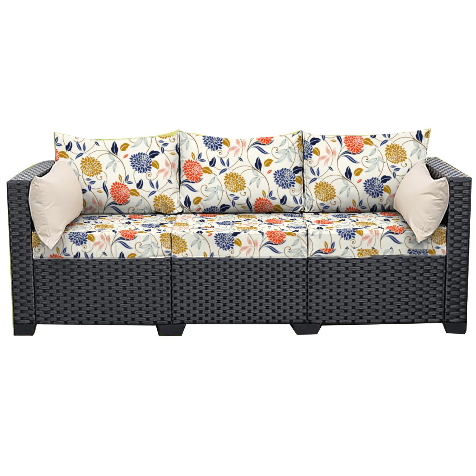 Patio Cushion Covers Stretch Outdoor Couch Cover Replacement Cushions for Outdoor Furniture Patio Furniture Covers for Pets Sofa Cover Washable 4 6 8Pcs (Cover Only)