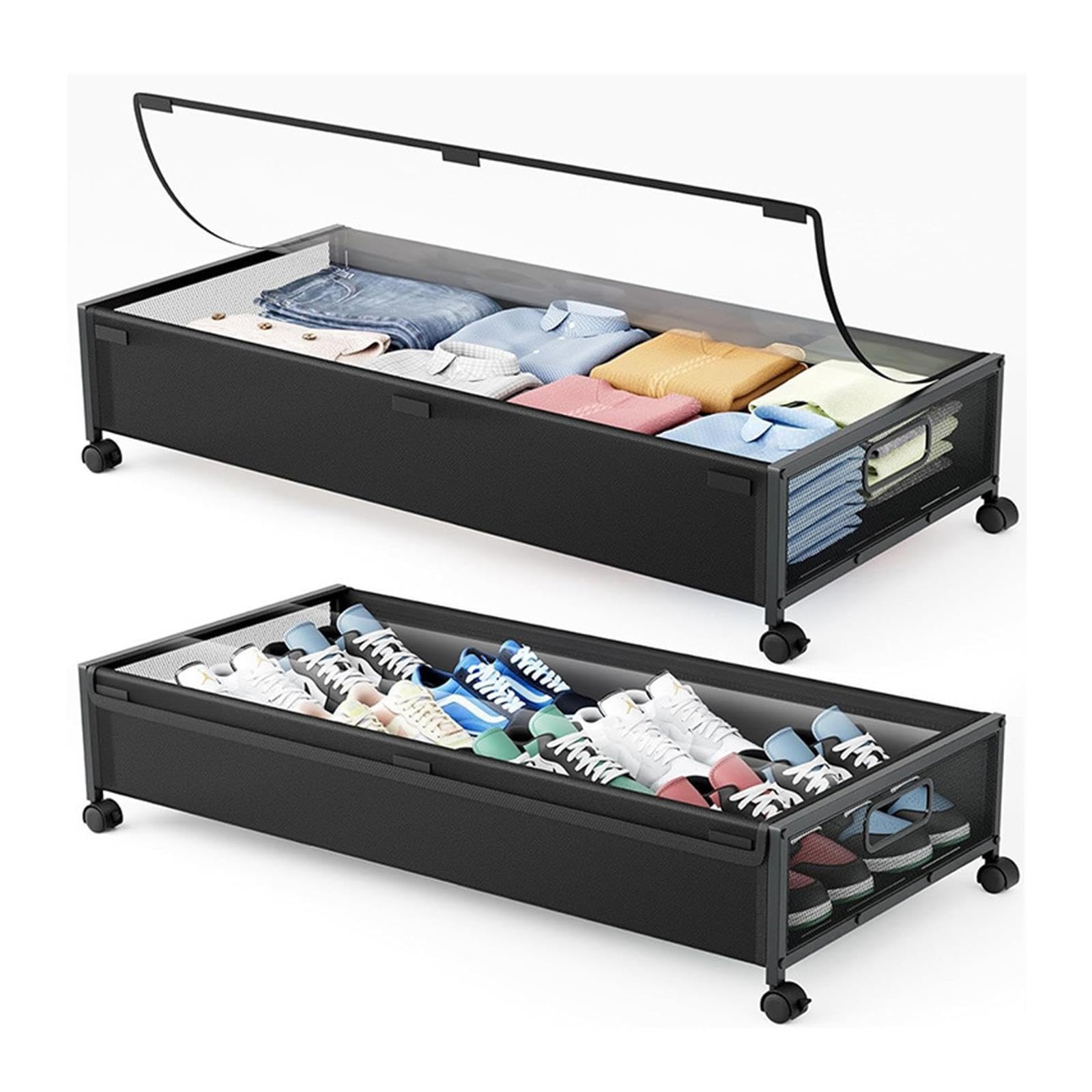 Contenitore Sotto il Letto con Ruote Portaoggetti sotto il letto