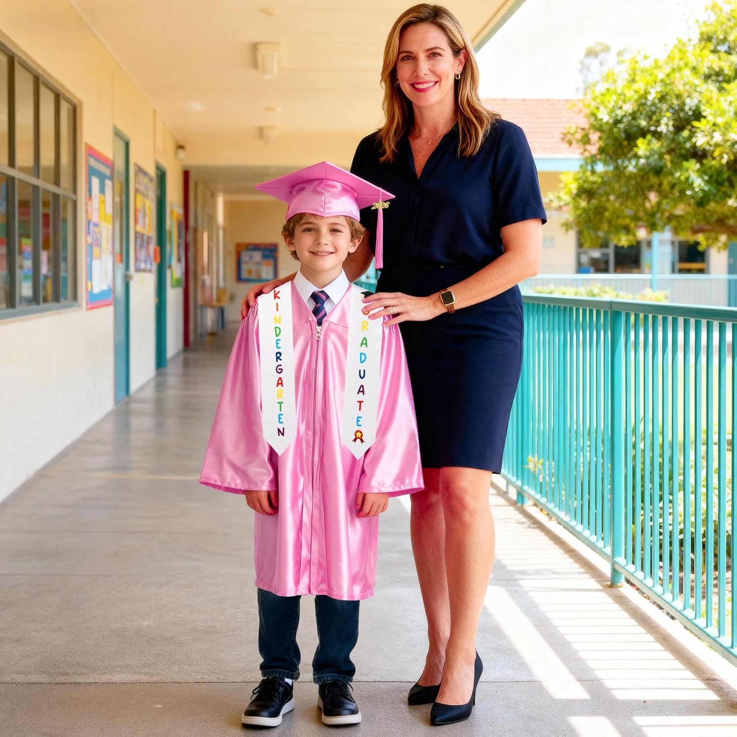 VICAMB Kindergarten Graduation Cap and Gown Set,Kids Graduation Outfit with 2026 Tassel and Sash for Boys and Girls