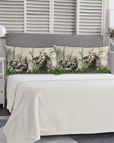 Miniatura 5 de Fundas de almohada de tamaño King de acuarela de pollo, fundas de almohada suaves para cama, fundas de almohada decorativas de lujo, funda de cojín