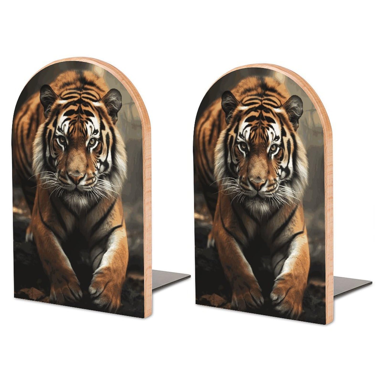 Serre-livres tigre bloquant pour empêcher la chute des grands livres sur l'étagère