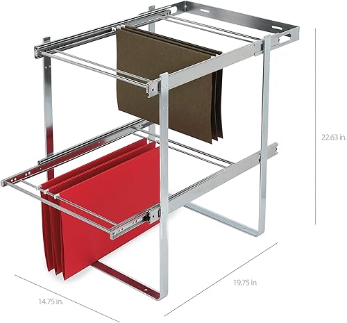Miniatura 9 de Rev-A-Shelf RAS-FD-KIT Series - Sistema organizador de cajones de archivos de 2 niveles de altura estándar para archivos de tamaño carta y legal,