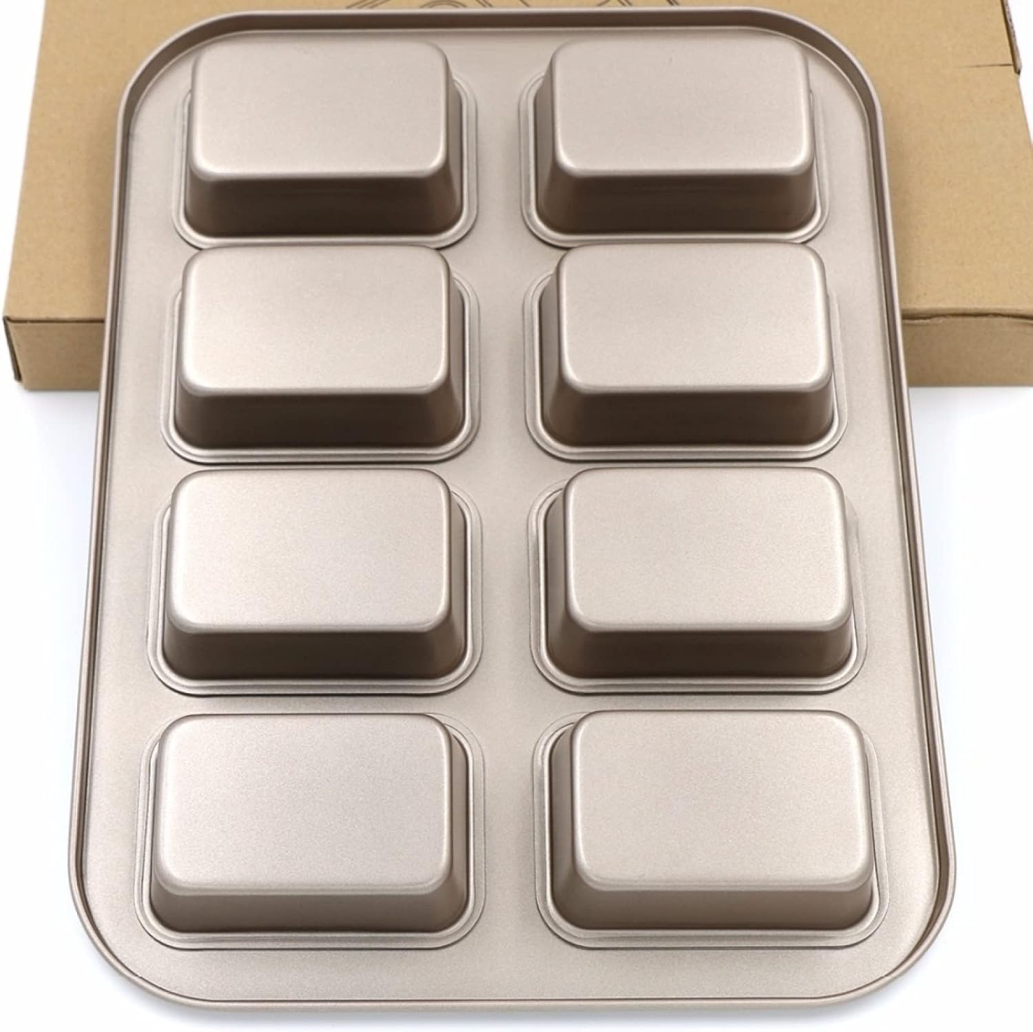 Baking Tray Metal 8 Cup Square Bread Pizza Biscuit Carbon Steel Coating Toast Baking Mold Cake Round Roasting Plate 1Pcs
