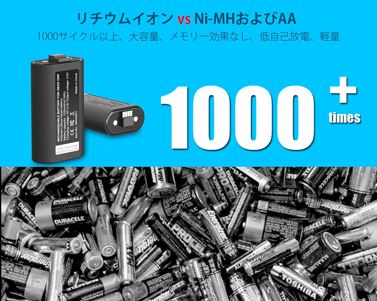 Amazon.co.jp: ElecGear Xboxコントローラー用リチウムイオン