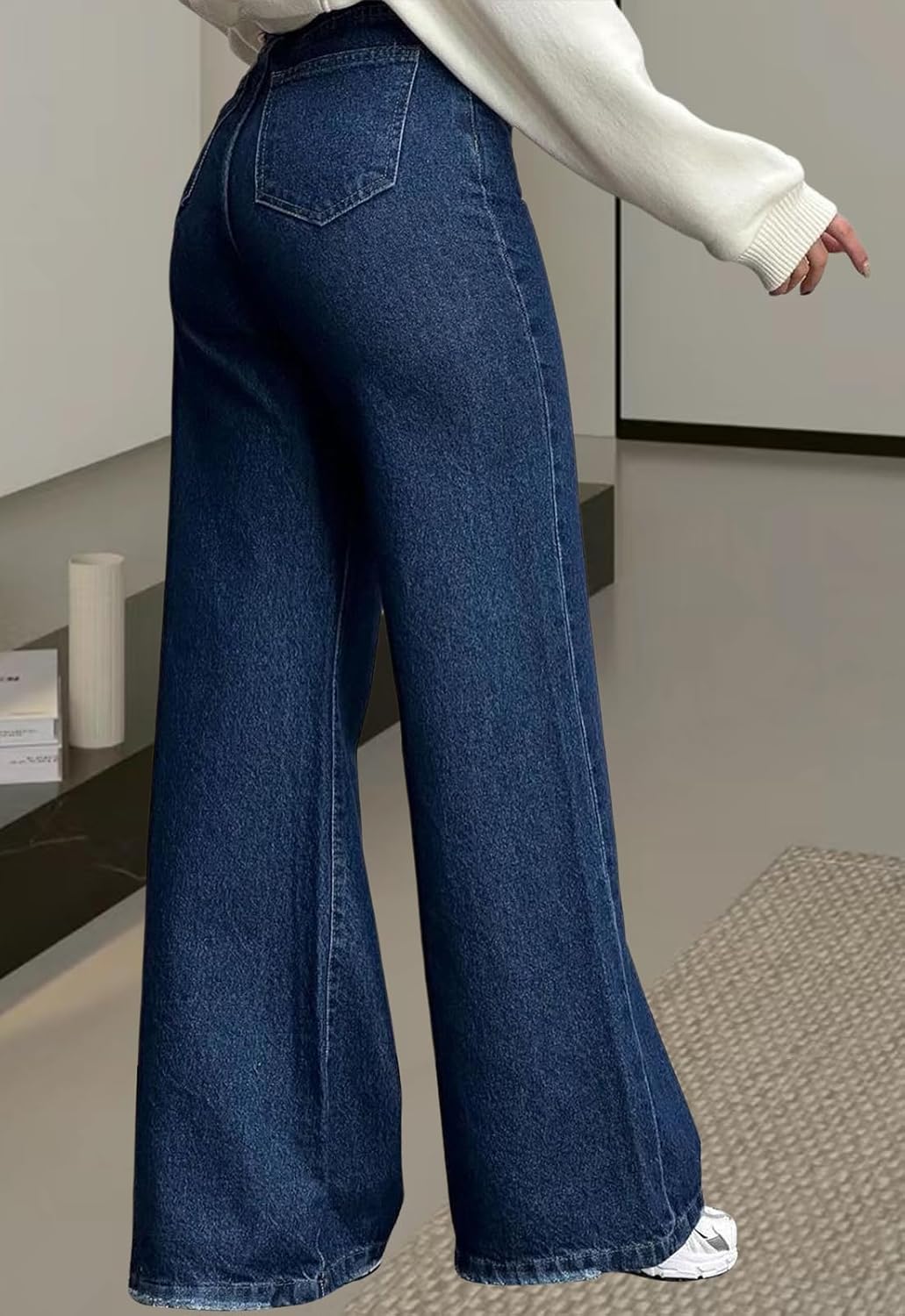 GarRela Women's Wide Leg Jeans Trendy High Waist Stretchy Baggy Loose Casual Denim Pants with Pockets - Image 4