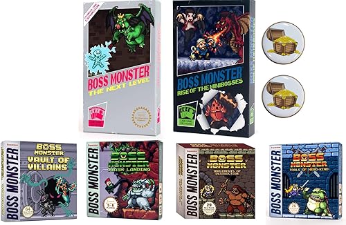 Miniatura 1 de Paquete de juego de cartas Boss Monster con dos juegos de base, las cuatro expansiones y dos botones