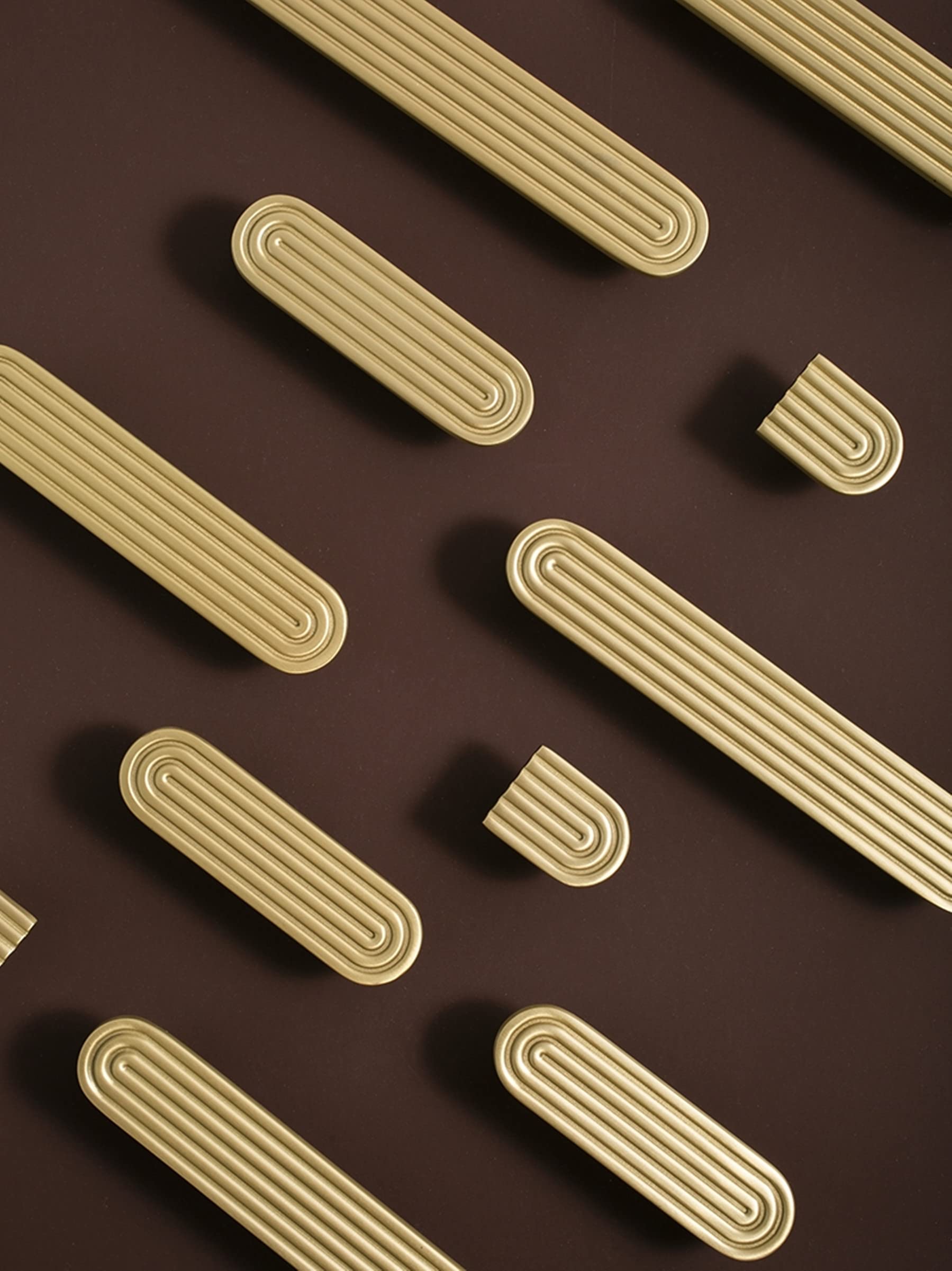 LBFEEL 3.75" Unique Line Drawer Pulls Solid Brass Cabinet Knob Handles Door Knobs and Handles for Kitchen Cupboard Drawer Pulls Home Decor (1, 3.75"