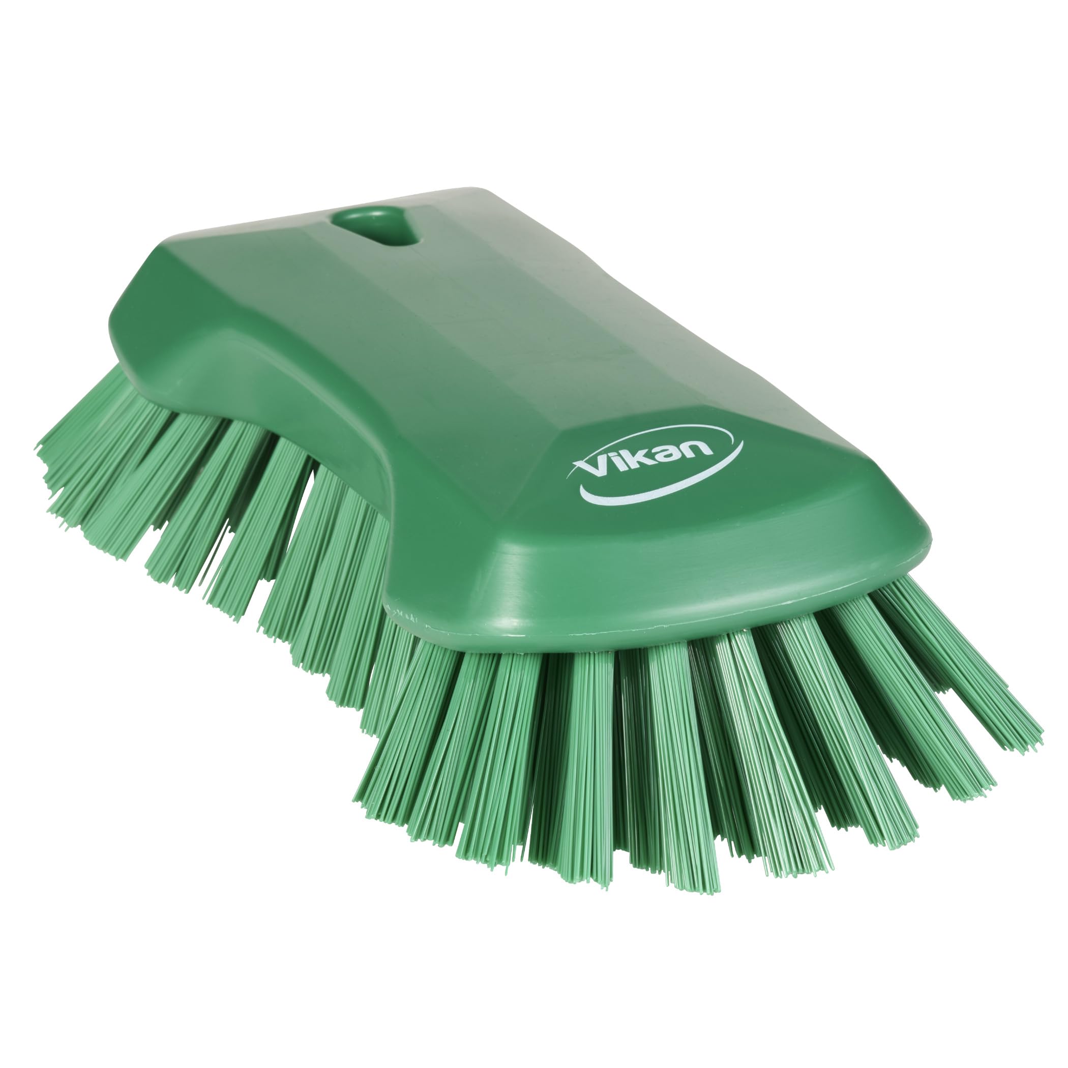 Vikan 38942 Extra Large Hand Brush, Multifunctional, Slip-Resistant Cleaning Tool, Extra Stiff Polypropylene & Polyester Bristle, 9.1", Green