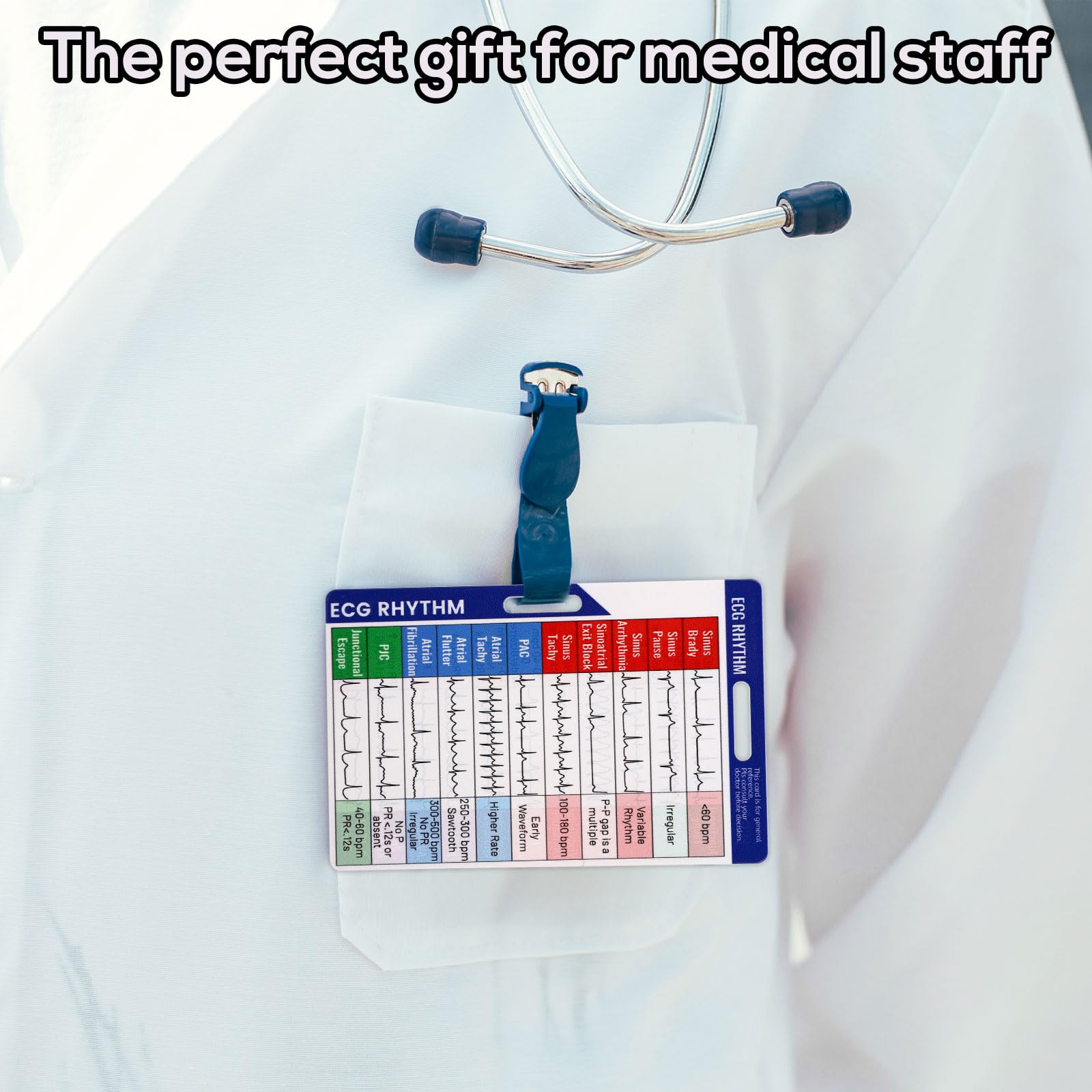 Tarjeta de Identificación de Ritmo Eléctrico Cardíaco, Guía de Referencia Acrílica Vertical para Enfermeras y Médicos
