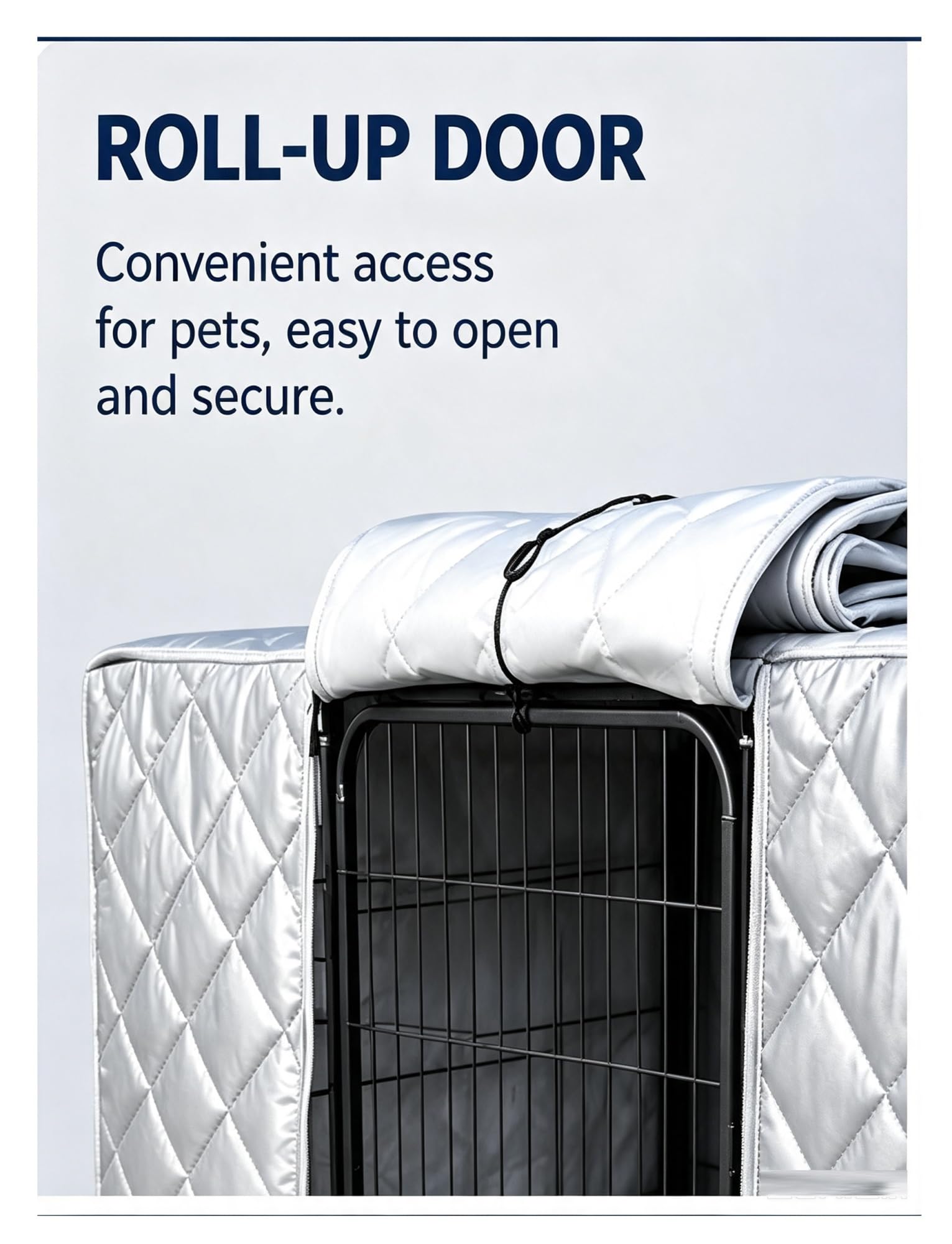 Copertura isolante per gabbia animali, protezione invernale personalizzabil | Tessuto imbottito spesso; Protezione da sole, Wind e polvere; Adatta per cani(Blue,130x60x70cm)