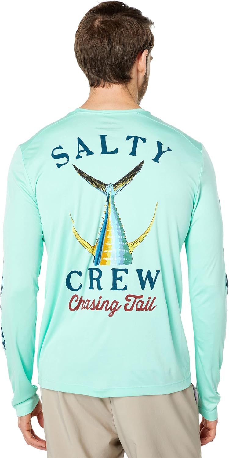 Salty Crew Tailed Long Sleeve Tech Tee - UPF 50+ Sun Protection, Quick-Dry Fishing & Surf Shirt for Men