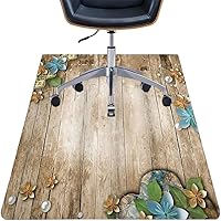 Vista 12 de Teal Hardwood Floor Desk Chair Mat, Painted Wood Board Horizontal Lines Birthdays Easter Holiday Print Backdrop Image, Protects Hardwood Floor Under