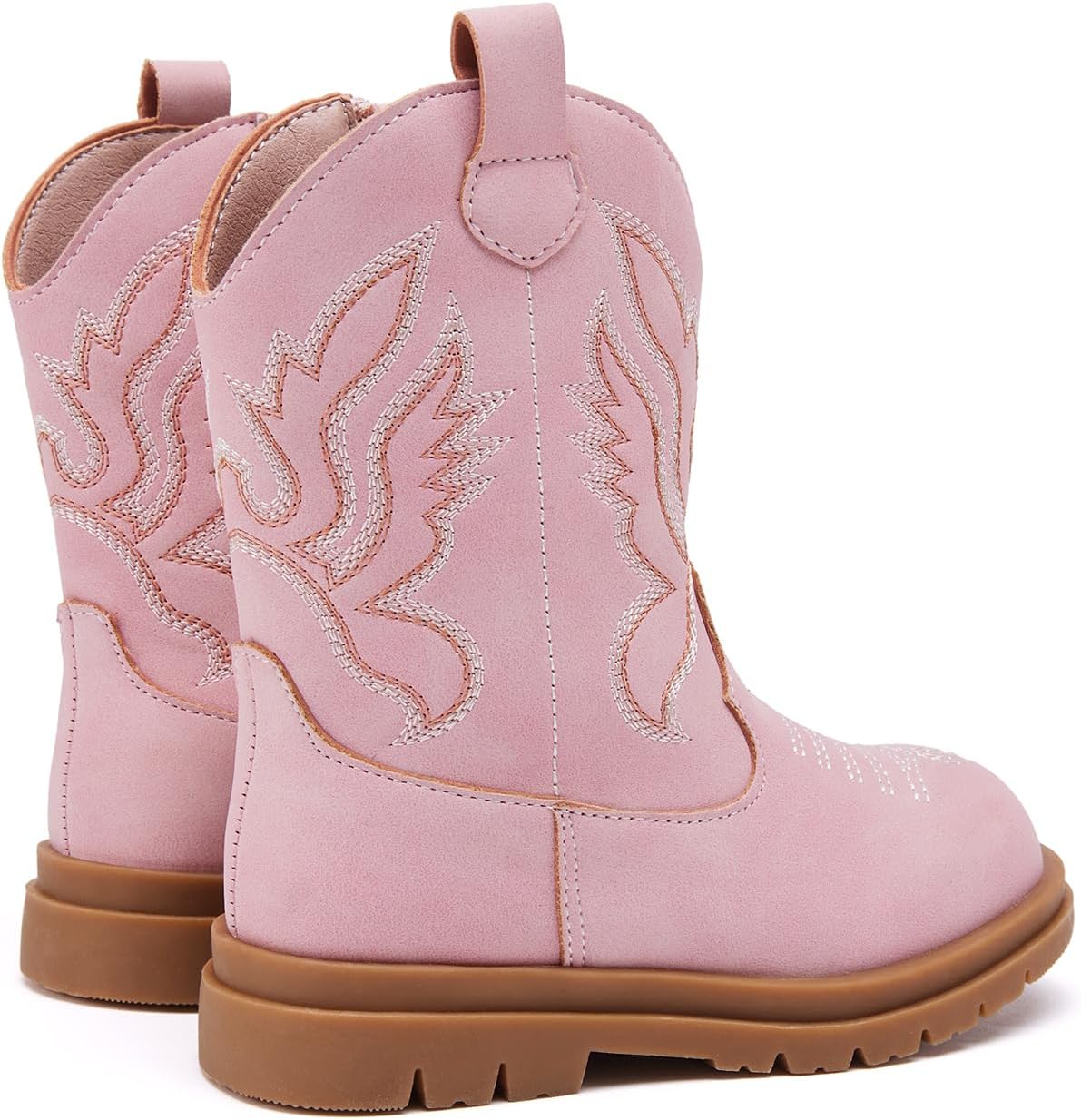 BMCiTYBM Toddler Cowboy Cowgirl Boots Boys Girls Western Round Toe Riding Mid Calf Booties for All Seasons（Toddler/Little Kid