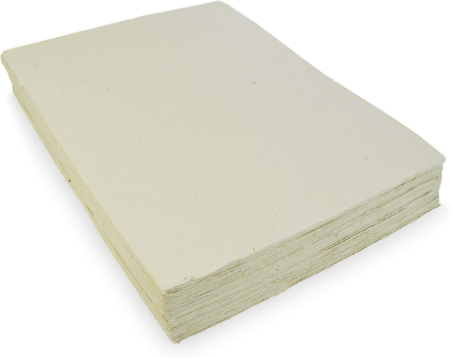 Handmade Lokta Card Stock Paper with Deckle Edge. Tree-free lokta paper for vintage craft, printing, and invitations. 8.5 x 11 inches (100 Sheets, Natural)