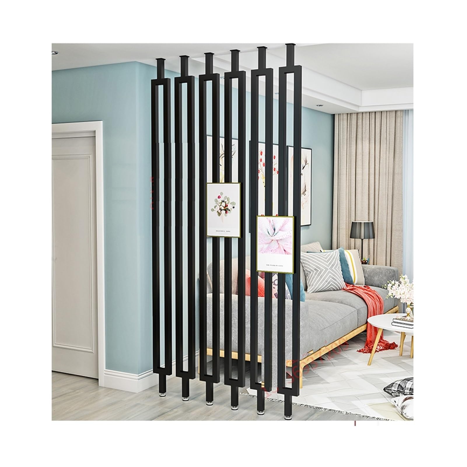 Séparateur de pièce portable sans perçage avec largeur réglable pour chambre et maison