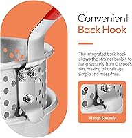 Vista 5 de Freidora de pescado de aluminio con cesta Olla profunda de 10 cuartos de galón con asa Sartén de aceite para exteriores con cesta para freír