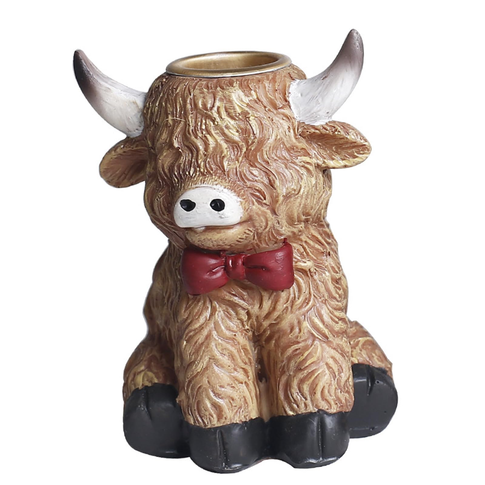 LUCKGONI Elegant Resin High Cow Statue Taper Candle Holders For Home Party centerpieces Decors Perfect For Festivals And