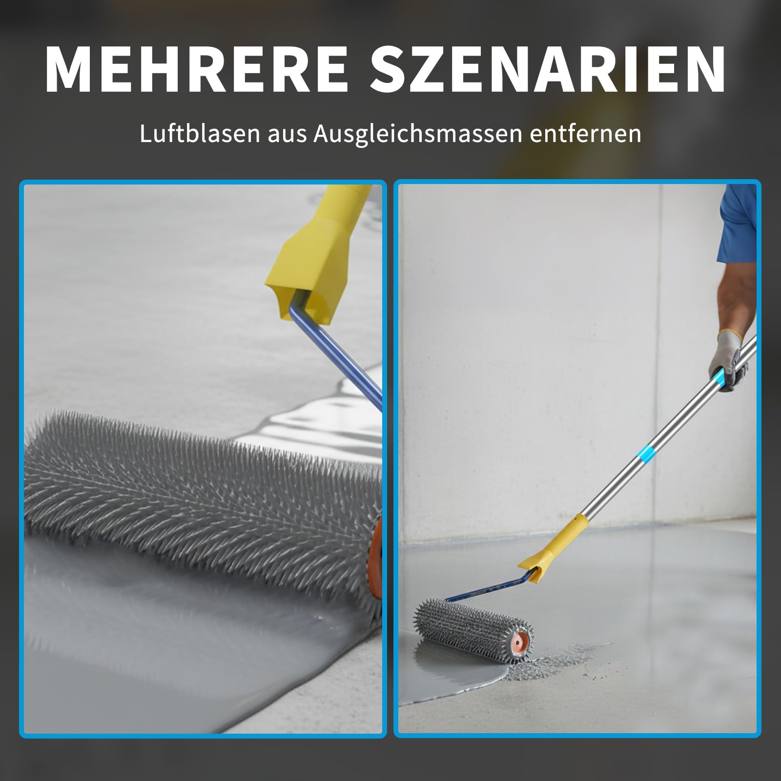 Entlüftungsroller 23 cm, Stachelwalze zur Entlüftung von Bodenbeschichtungen, Epoxidharz Bodenbeschichtung Werkzeug für Ausgleichsmasse Boden