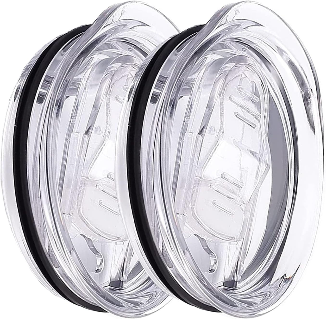 Compatible with Yeti Lids 20 oz Replacement Lid, Ozark Trail and More Splash Resistant Lids Spill Proof Tumbler Lid Clear Cup Silicone Sliding Covers BPA Free(2 Pack)