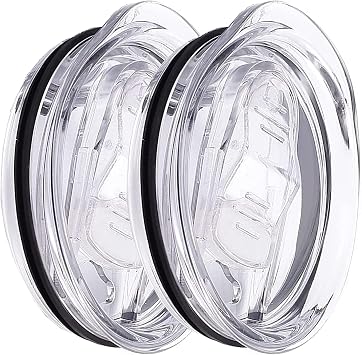 Compatible with Yeti Lids 30 oz Replacement Lid, Ozark Trail, Old Style Rtic and More Splash Resistant Lids Spill Proof Tumbler Lid Clear Cup Silicone Sliding Covers BPA Free30OZ 2 Pack