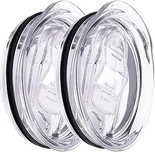 Compatible with Yeti Lids 20 oz Replacement Lid, Ozark Trail and More Splash Resistant Lids Spill Proof Tumbler Lid Clear Cup Silicone Sliding Covers BPA Free(2 Pack)