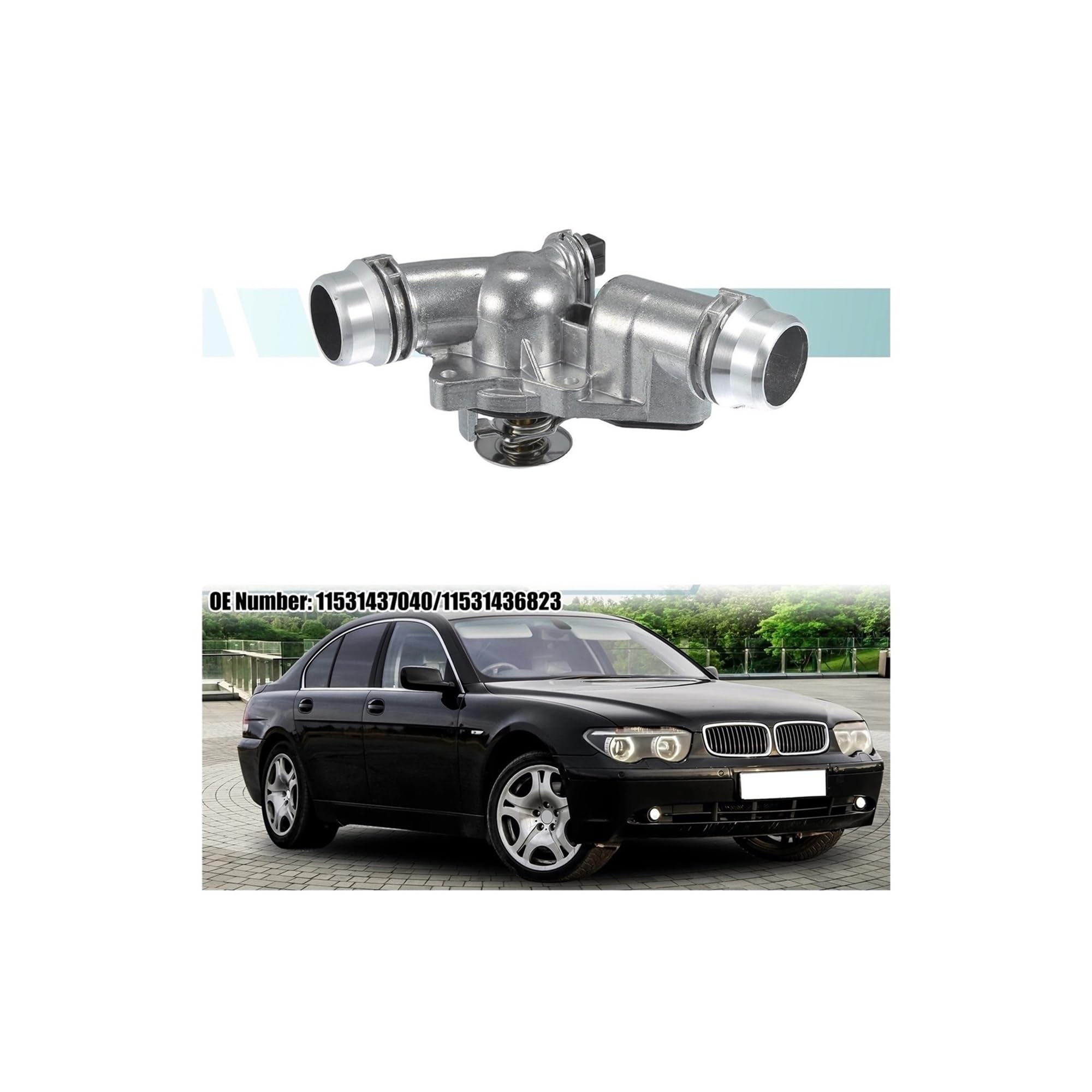 Dla X5 dla 325Ci 330Ci 2001 2002 2003 2004 2005 2006 11531437040/11531436823 Zestaw obudowy termostatu chłodzącego silnika samochodowego Termostaty samochodowe