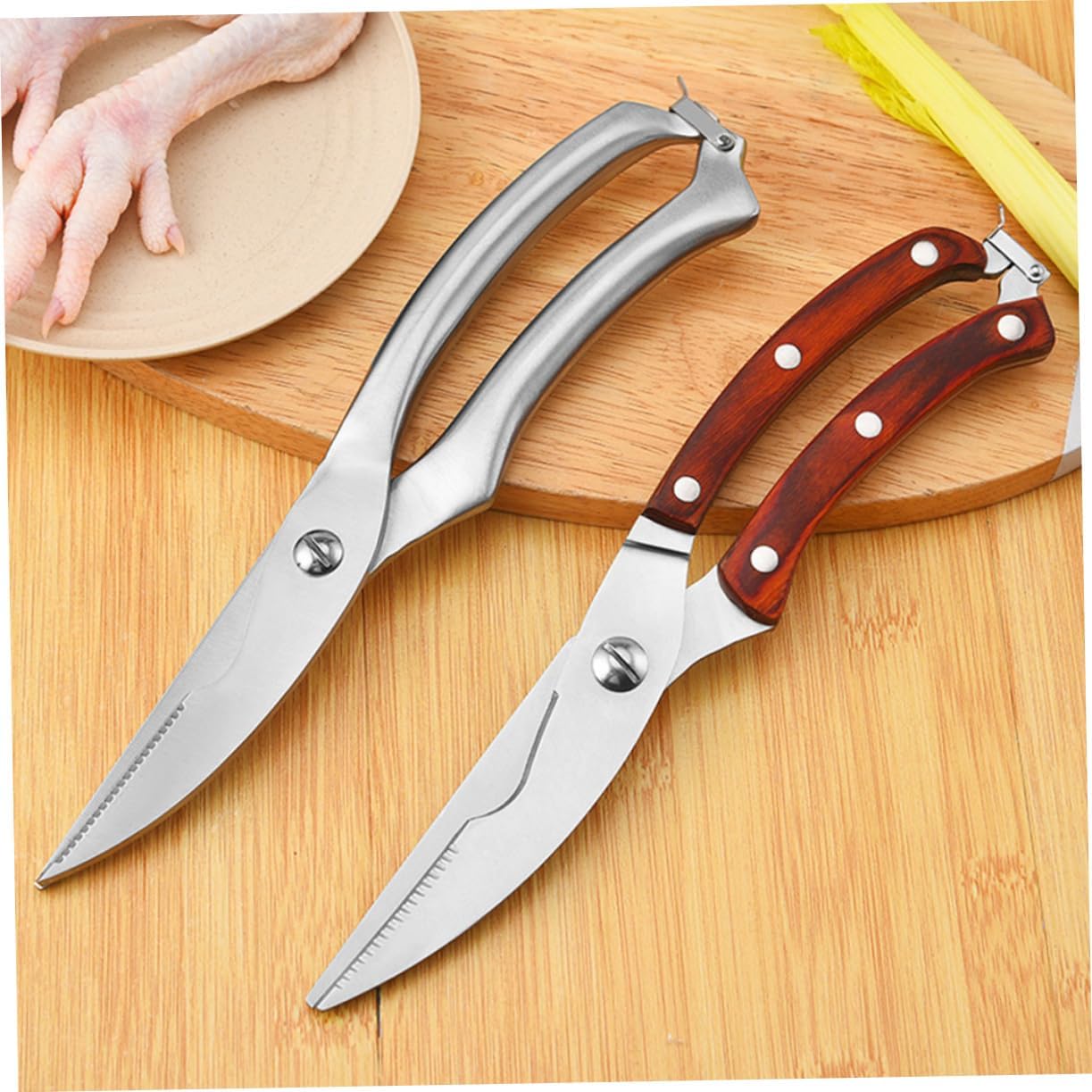LIFKOME Stainless Steel Chicken Bone Scissors Ergonomic Handle Sturdy Kitchen Shears for Poultry and Fish Bone Cutting for Home Cooks and Chefs